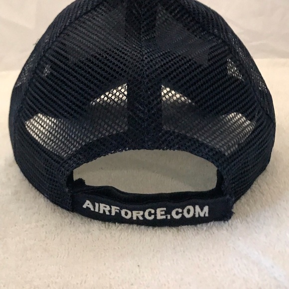 USA Crafted for U.S. Air Force  Adjustable Navy Blue Mesh Ball Cap - Picture 10 of 13
